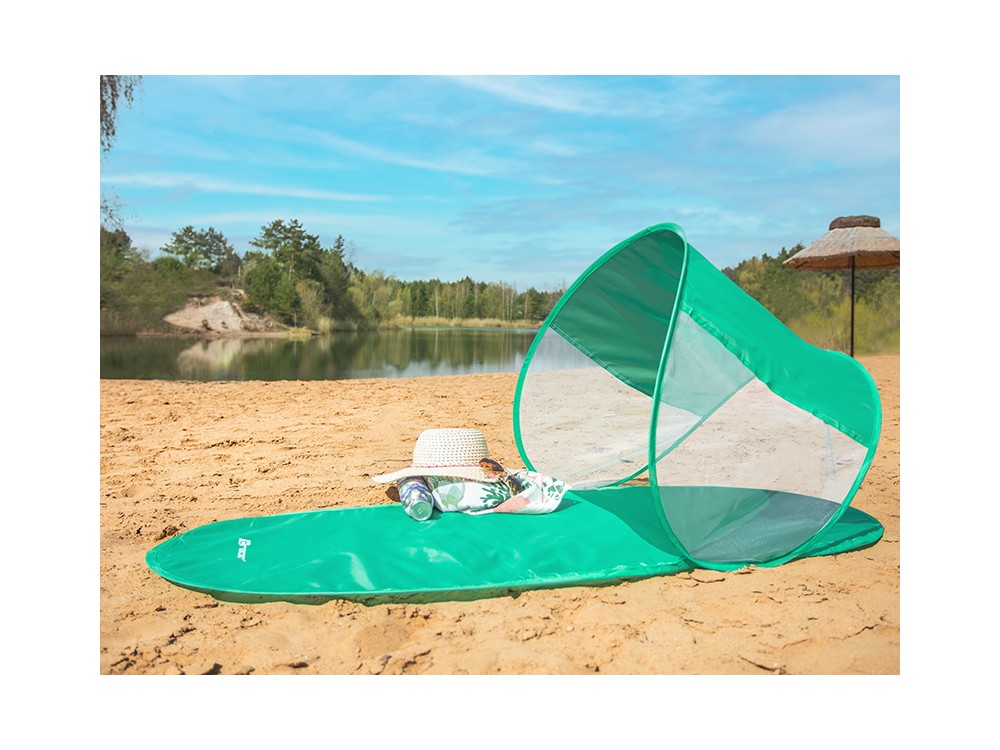 Tracer Pop Up Mat Shelter Ψάθα Παραλίας με Σκίαστρο 145x70cm, με Θήκη Μεταφοράς, Mint