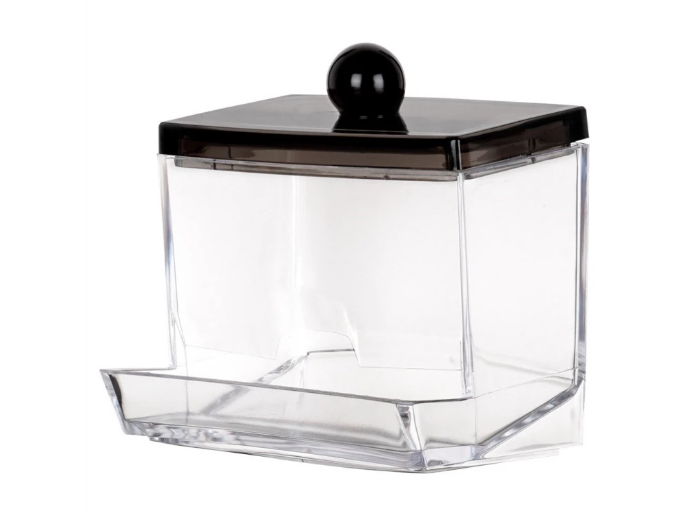 Vilde Cotton Bud & Cotton Case with Lid Black