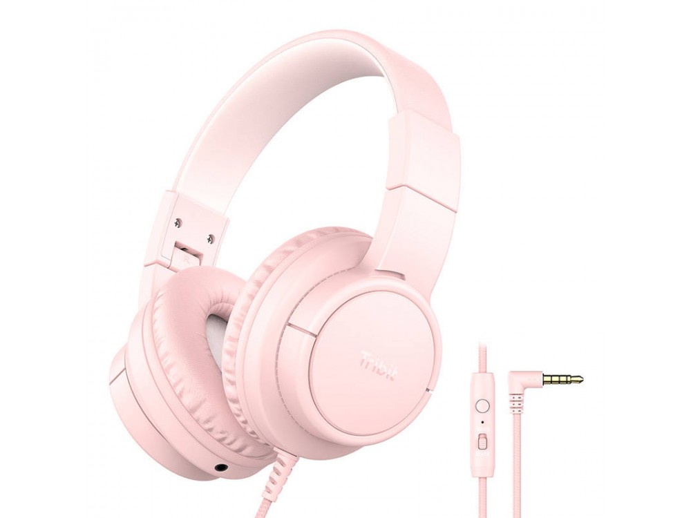 Tribit KH01 Wired Headphones for Kids with Special Volume Limiter - Pink