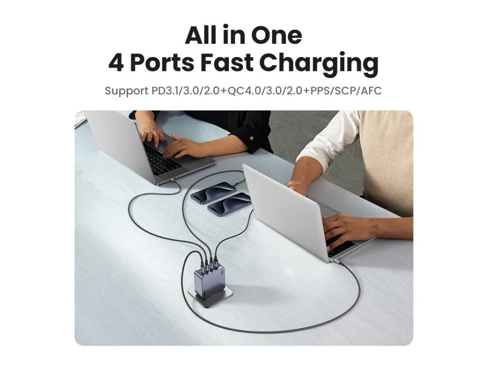 Ugreen Nexode Pro GaN Mini 160W Charger with USB-A & 3 USB-C Ports, PD / QC 4.0, Grey