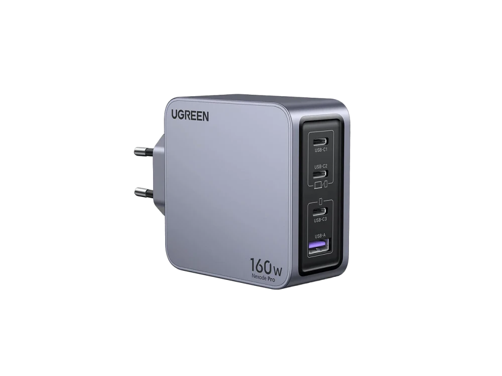 Ugreen Nexode Pro GaN Mini 160W Charger with USB-A & 3 USB-C Ports, PD / QC 4.0, Grey