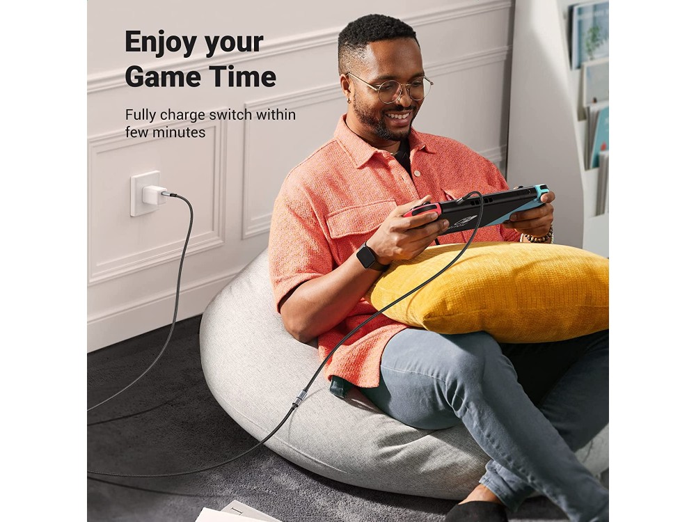 Ugreen USB-C Καλώδιο Επέκτασης 1μ. Type-C Θηλυκό σε Type-C Αρσενικό USB3.1 Gen2 10Gbps, με Νάυλον Ύφανση, Μαύρο