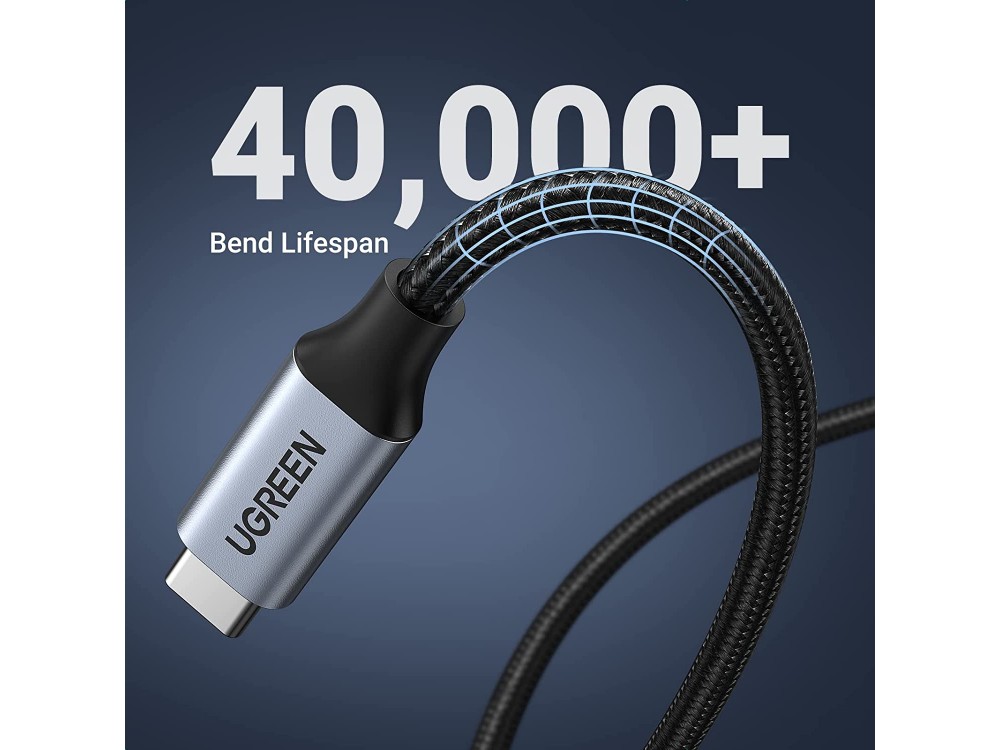 Ugreen USB-C Καλώδιο Επέκτασης 1μ. Type-C Θηλυκό σε Type-C Αρσενικό USB3.1 Gen2 10Gbps, με Νάυλον Ύφανση, Μαύρο