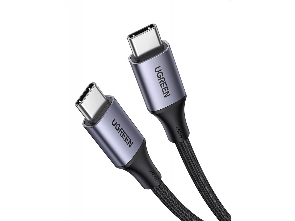 Ugreen USB-C σε USB-C Καλώδιο 2μ. με Νάυλον ύφανση USB 4.0 240W USB-IF Certified Fast Charging, Μαύρο