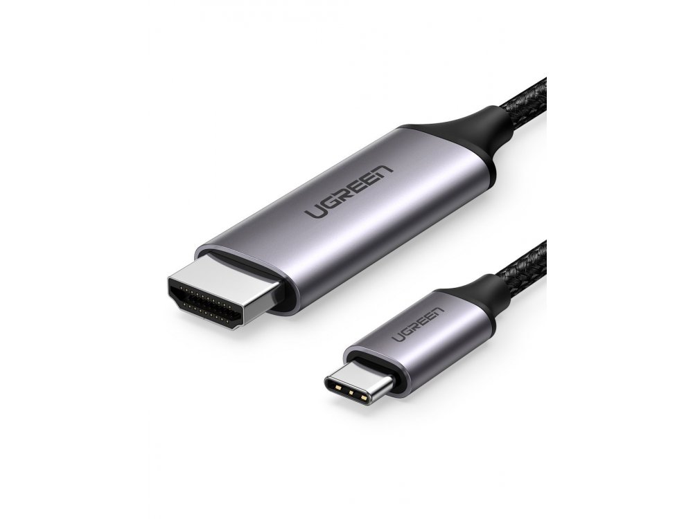 Ugreen USB-C to HDMI 4K@60Hz Adapter (Thunderbolt 3 / HDMI 2.0) με Νάυλον ύφανση 1,5μ., Μαύρο - 50570