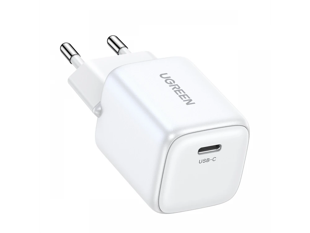 Ugreen Nexode Mini PD Fast Charger, 30W GaN Wall Charger with Power Delivery, PPS, Quick Charge 4.0, FCP, AFC, White
