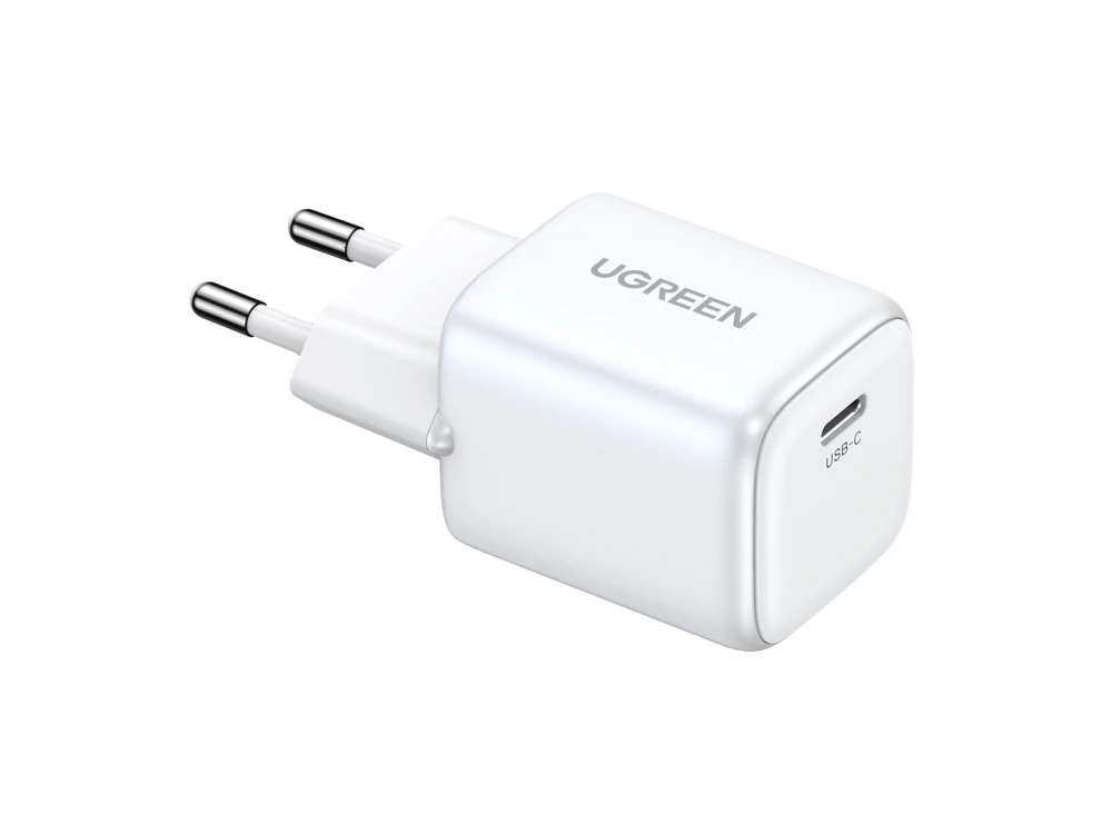Ugreen Nexode Mini PD Fast Charger, 30W GaN Wall Charger with Power Delivery, PPS, Quick Charge 4.0, FCP, AFC, White