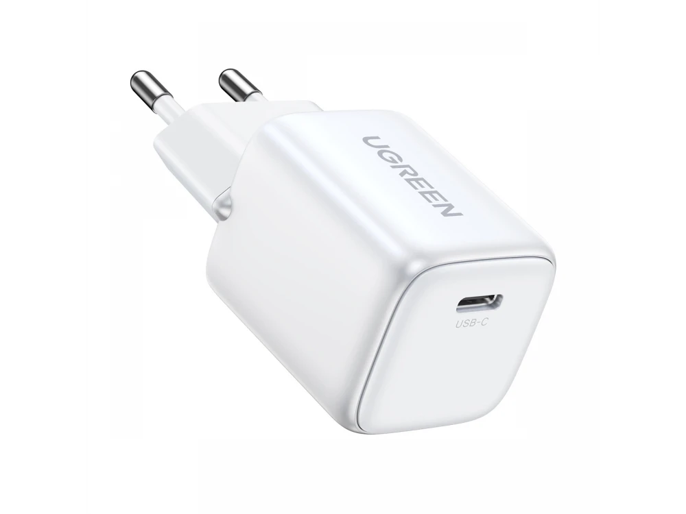 Ugreen Nexode Mini PD Fast Charger, 30W GaN Wall Charger with Power Delivery, PPS, Quick Charge 4.0, FCP, AFC, White