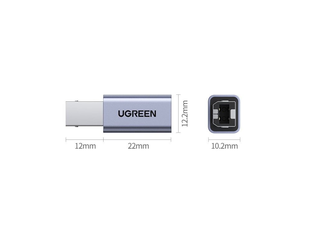 Ugreen Αντάπτορας USB-C Θηλυκό σε USB-B - 20120, Ασημί