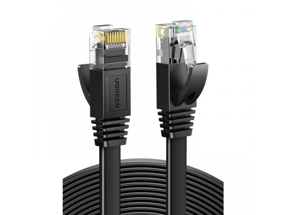 Ugreen U/UTP Cat.6 Καλώδιο Ethernet Flat 20μ., Μαύρο