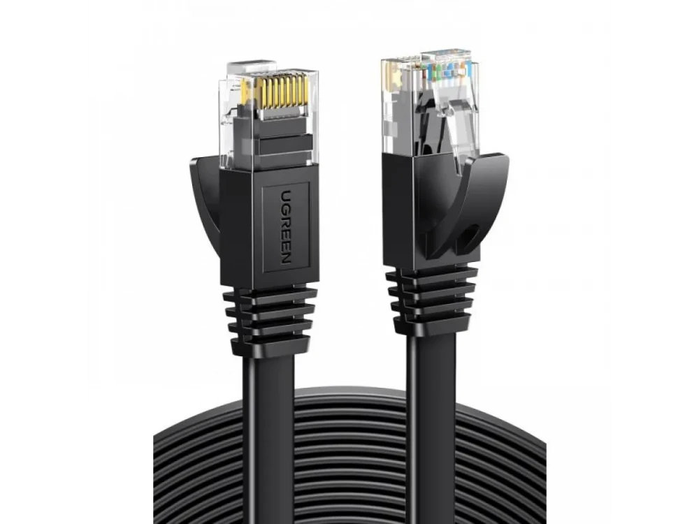 Ugreen U/UTP Cat.6 Καλώδιο Ethernet Flat 20μ., Μαύρο - 50181