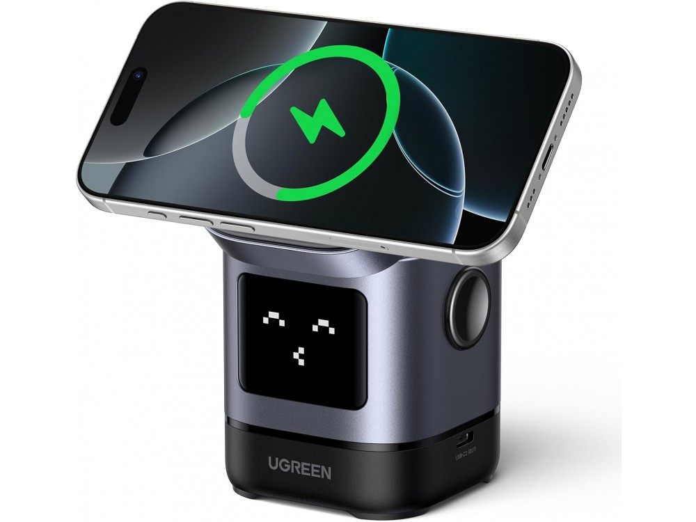 Ugreen Uno Qi2 MagSafe Charger Stand, Wireless Magnetic Charger iPhone / AirPods, Black