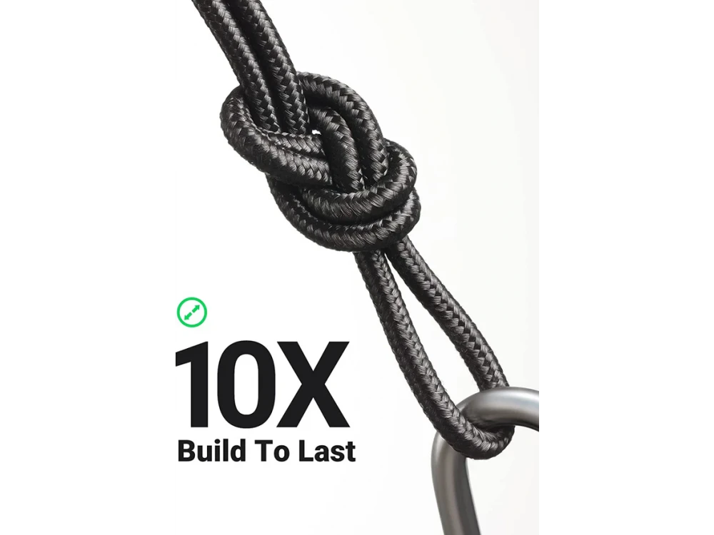 Ugreen Γωνιακό 90° USB-C σε USB-C καλώδιο 2μ. Με Νάυλον ύφανση, Black