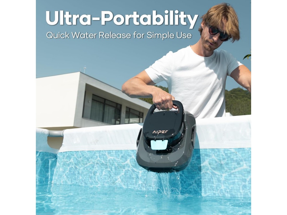 AIPER Scuba SE Cordless Robotic Pool Cleaner, Σκούπα Ρομπότ για Πισίνες έως 80m2 με Διάρκεια Μπαταρίας έως 90 Λεπτά
