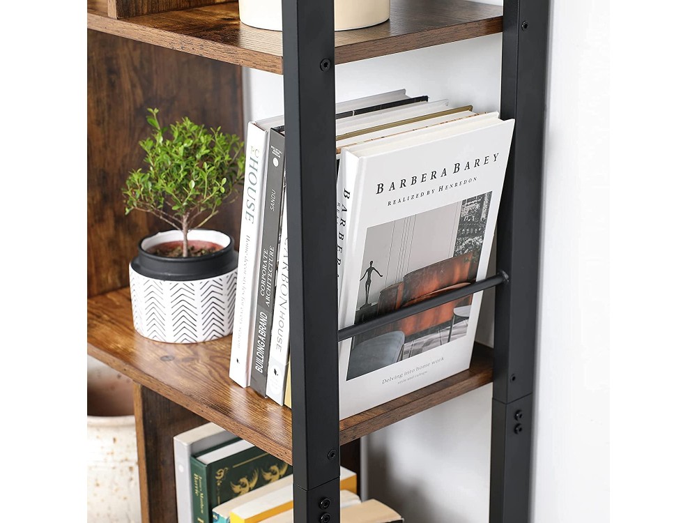 VASAGLE Bookshelf/ Storage Shelf with 4 Shelves & Drawer in Rustic Style 74 x 30 x 154.5cm