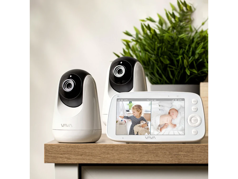 VAVA VA-IH009 Baby Monitor with 2 cameras, HD 720p, 5" LCD, Two-Way Audio, Night Vision & Thermal Monitor, Μπαταρίας