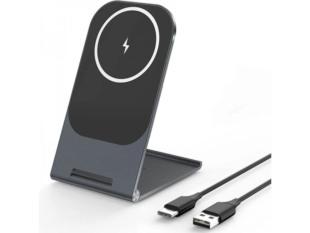 Veger Y56 Magnetic Stand, MagSafe Wireless Magnetic Charger for iPhone 12 / 13 / 14 Series, Black