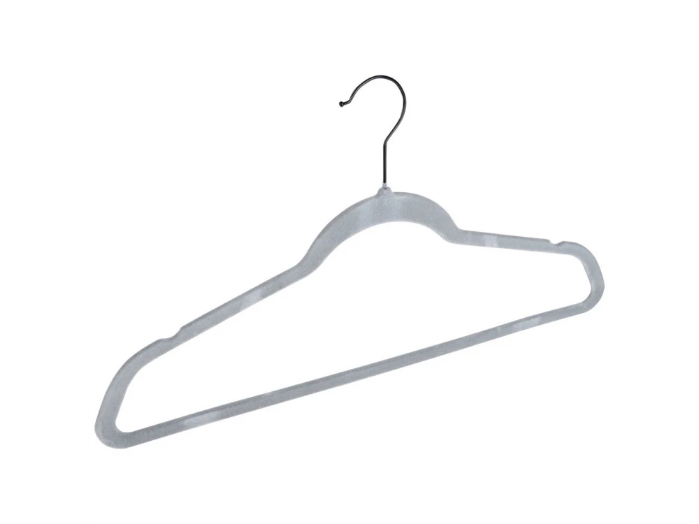 Vilde Velvet Clothes Hangers Set of 10pcs with Rotating Hook, Gray