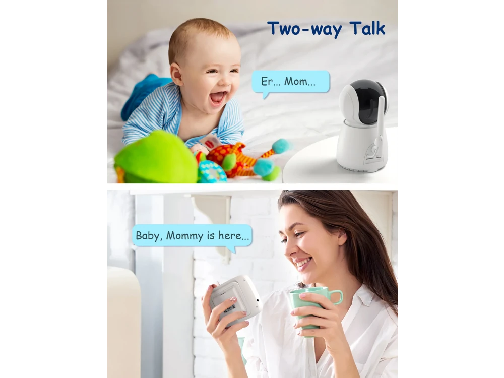 Victure BM45 Baby Monitor, 4.3" LCD, Two-Way Audio, 2X Zoom, Temperarure Monitor, Night Vision, with Batteries
