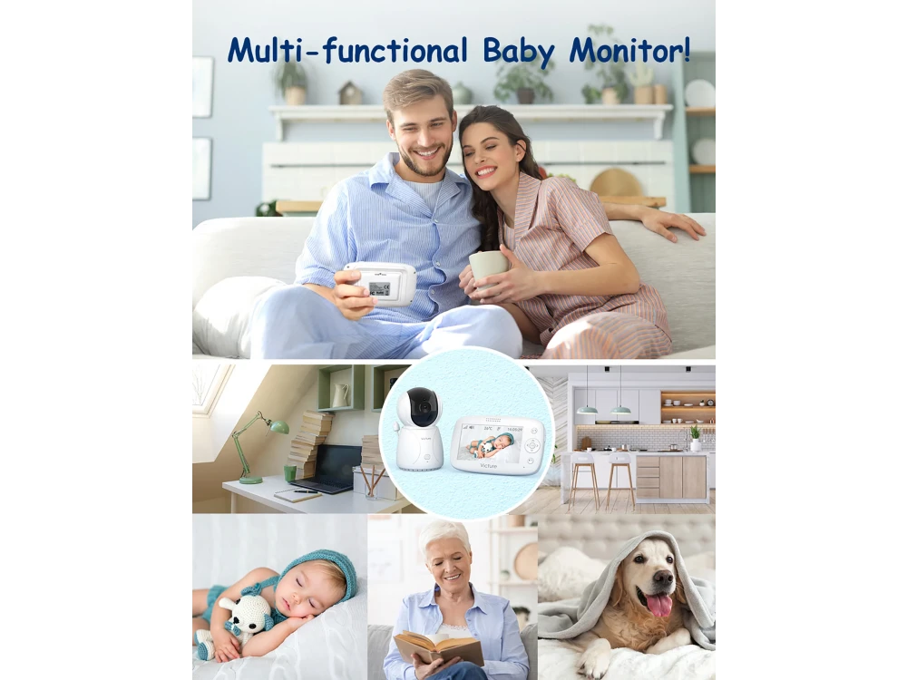Victure BM45 Baby Monitor, Ενδοεπικοινωνία μωρού, 4.3" LCD, Two-Way Audio, 2X Zoom, Temperarure Monitor, Night Vision, Μπαταρίας