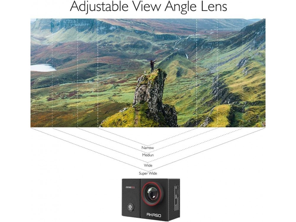 Akaso EK7000 Pro 4K Action Camera με Touch Screen, 20MP, WiFi, Waterproof 40Μ & Image Stabilization