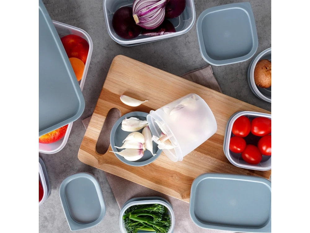 Vilde 10 Food Containers with Lids & Airtight Closure BPA-Free, Various Sizes from 175ml to 3500ml Set of 10, Transparent