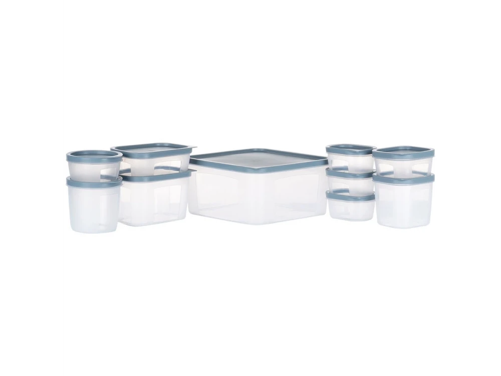 Vilde 10 Food Containers with Lids & Airtight Closure BPA-Free, Various Sizes from 175ml to 3500ml Set of 10, Transparent