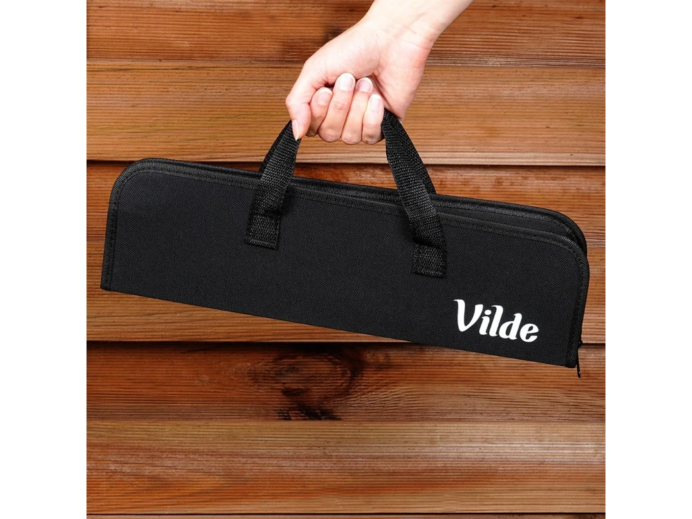 Vilde BBQ Accessories, Set of 10 Stainless Steel BBQ Tools with Case