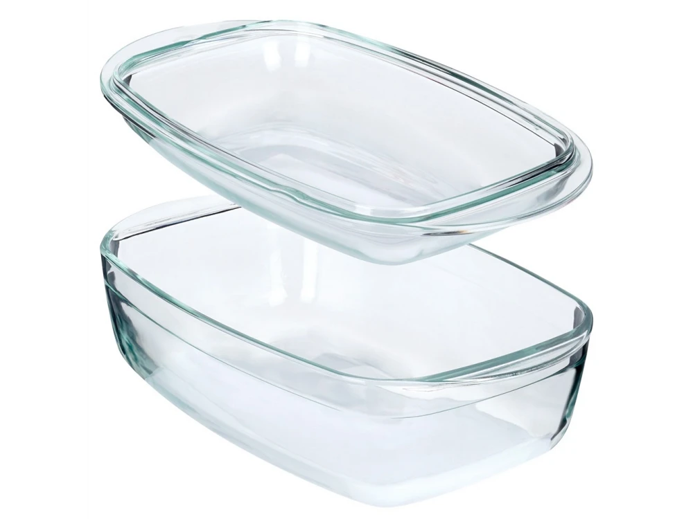 Vilde Casserole Dish 2-in-1, Fireproof Glass Dish with Lid 3.5L + 1.5L
