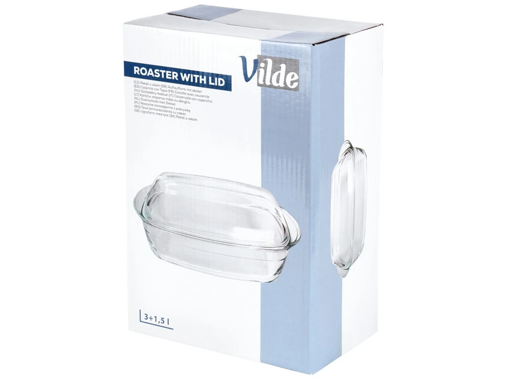 Vilde Casserole Dish 2-in-1, Fireproof Glass Dish with Lid 3.5L + 1.5L