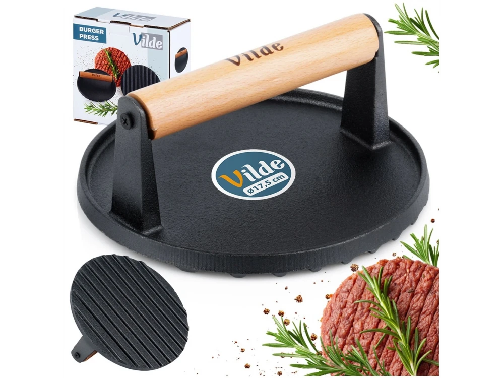 Vilde Cast Line, Burger Press Cast Iron, 17.5cm