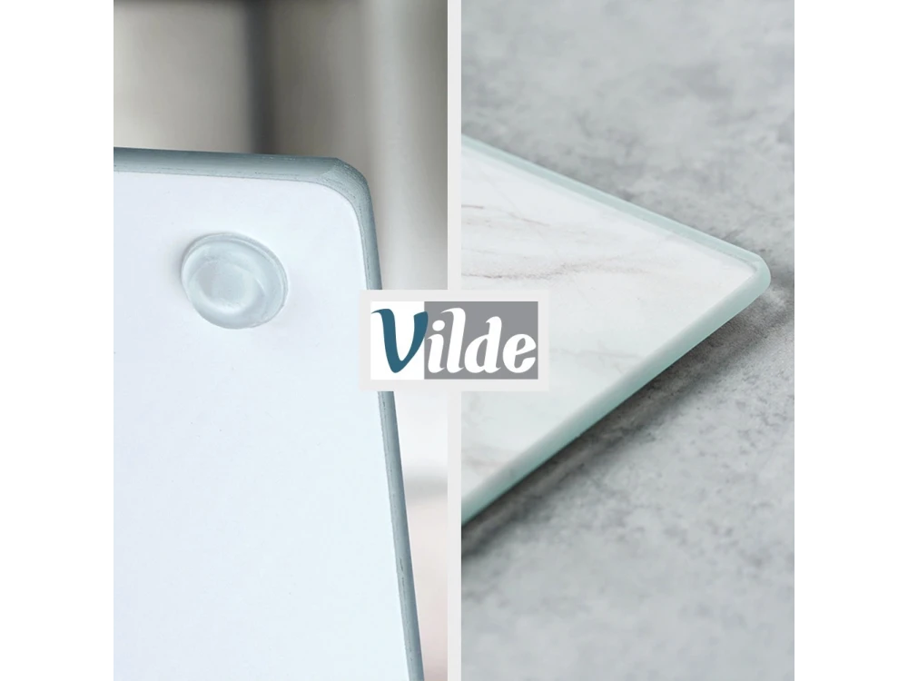 Vilde Chopping Board, Επιφάνεια Κοπής Γυάλινη Λευκή 40x30cm, Marble White