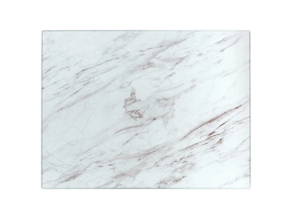 Vilde Chopping Board, Επιφάνεια Κοπής Γυάλινη Λευκή 40x30cm, Marble White