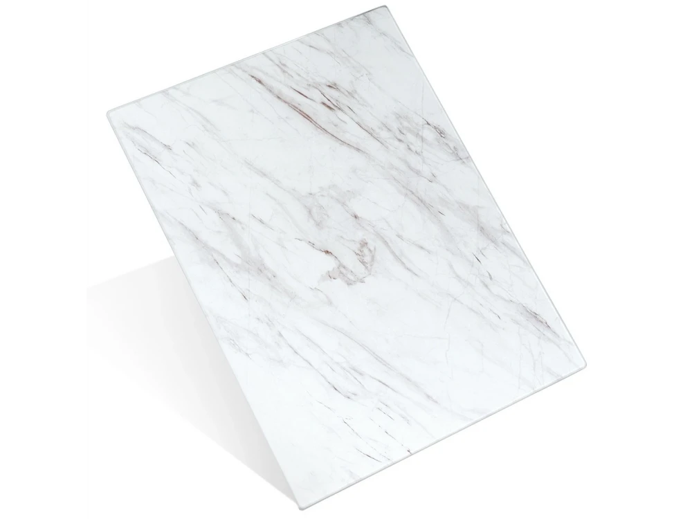 Vilde Chopping Board, Επιφάνεια Κοπής Γυάλινη Λευκή 40x30cm, Marble White