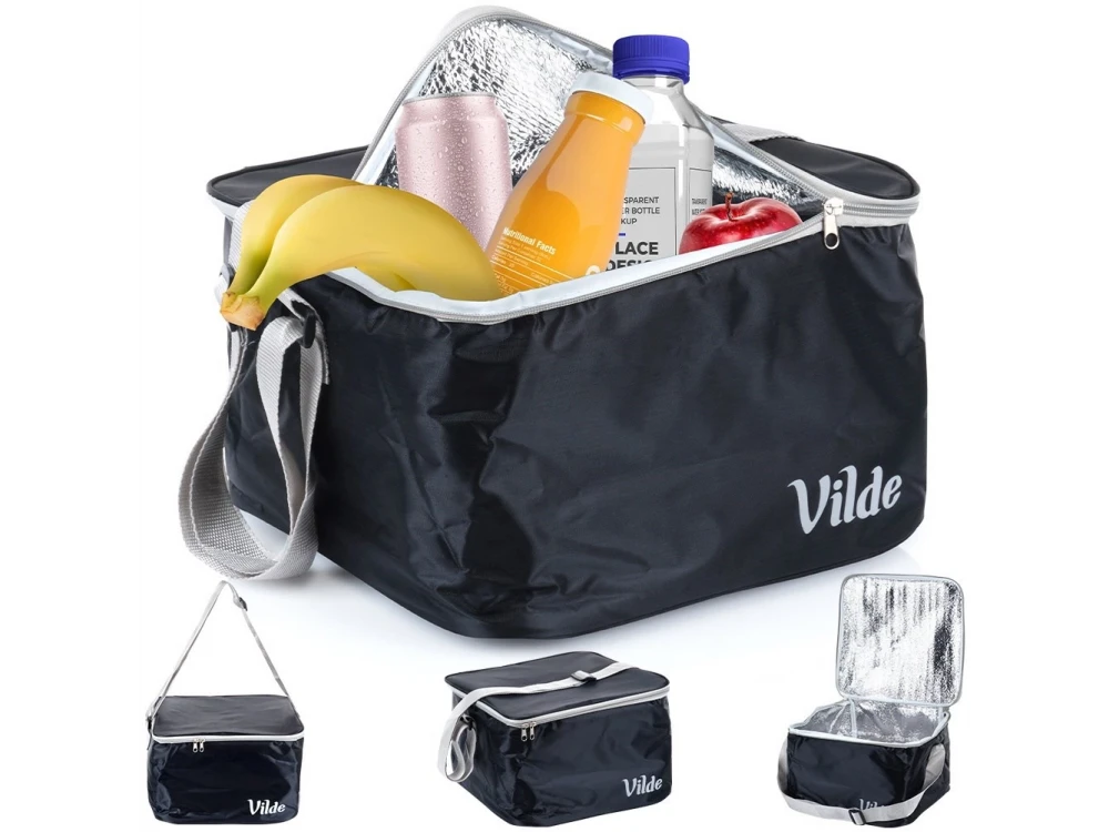 Vilde Cooler Bag Insulated Shoulder Bag 18L 31x32x20cm, Waterproof, Black