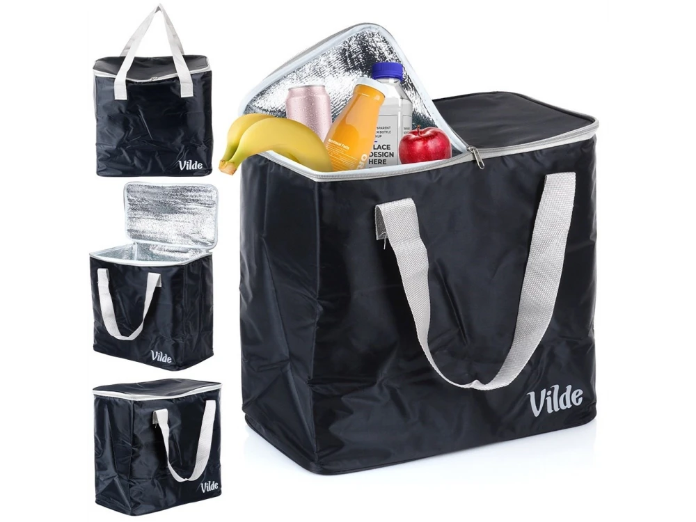 Vilde Cooler Bag Insulated Shoulder Bag 30L 38.5x21.5x36cm, Waterproof, Black