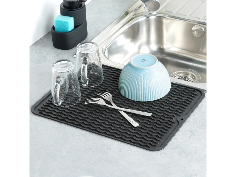 Vilde Dish Drying Mat 40x30cm, Επιφάνεια Στεγνώματος Σιλικόνης Μαύρη