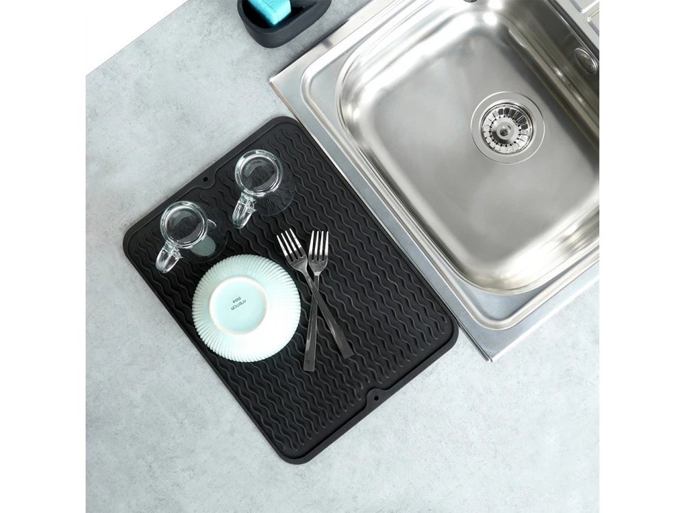 Vilde Dish Drying Mat 40x30cm, Επιφάνεια Στεγνώματος Σιλικόνης Μαύρη