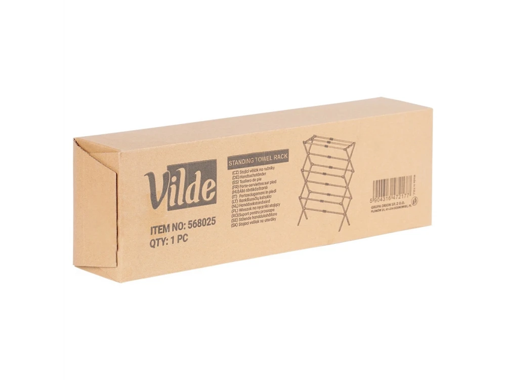 Vilde Drying Rack Vertical Folding Floor Drying Rack 3 Levels 47-78x94cm Metal, Black