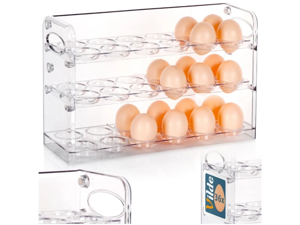 Vilde Egg Holder for 36 Eggs, Organizer Refrigerator Egg Organizer for 36 Eggs
