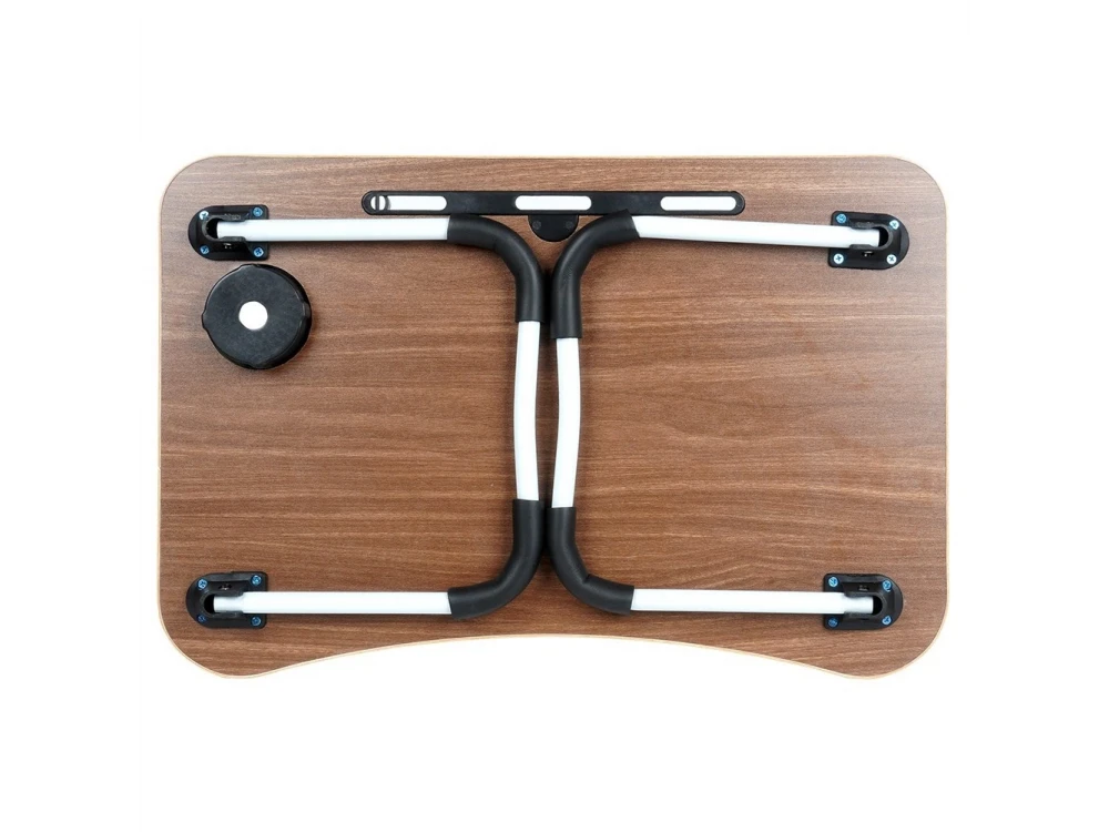 Vilde Laptop Desk, Laptop Table with Cup & Tablet Holder, Brown