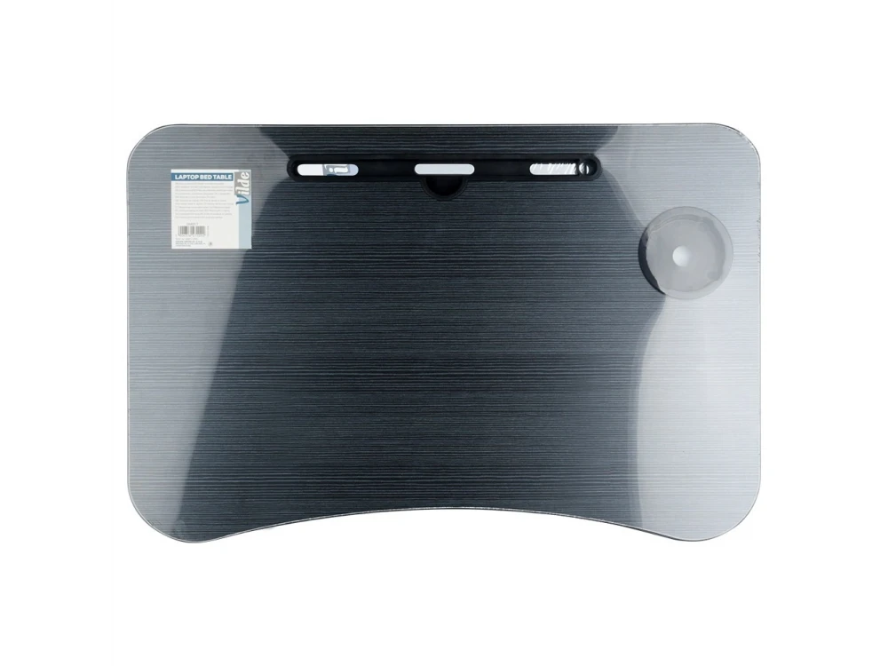 Vilde Laptop Desk, Laptop Table with Cup & Tablet Holder, Gray