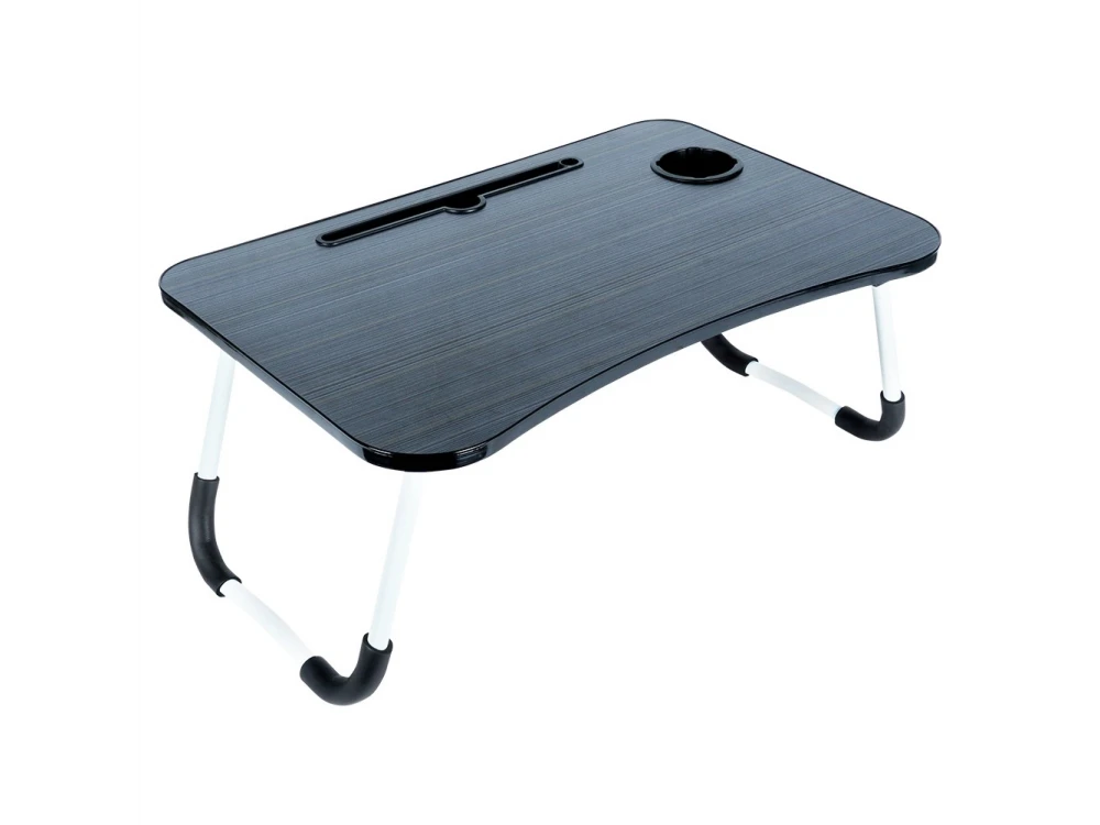Vilde Laptop Desk, Laptop Table with Cup & Tablet Holder, Gray