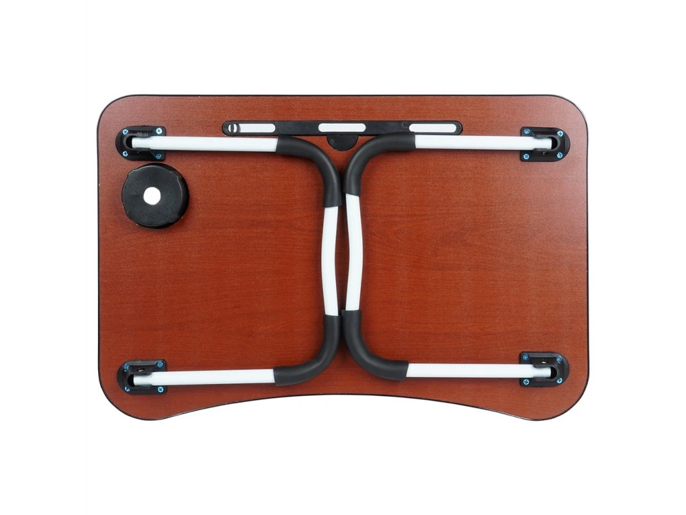 Vilde Laptop Desk, Laptop Table with Cup & Tablet Holder, Gray