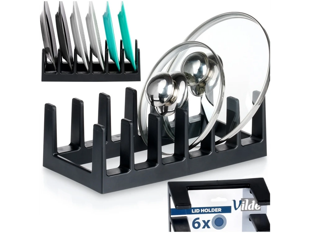 Vilde Lid Organiser, Sink Organiser for Lids etc. 28x15xcm, Black
