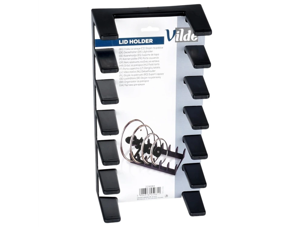 Vilde Lid Organiser, Sink Organiser for Lids etc. 28x15xcm, Black