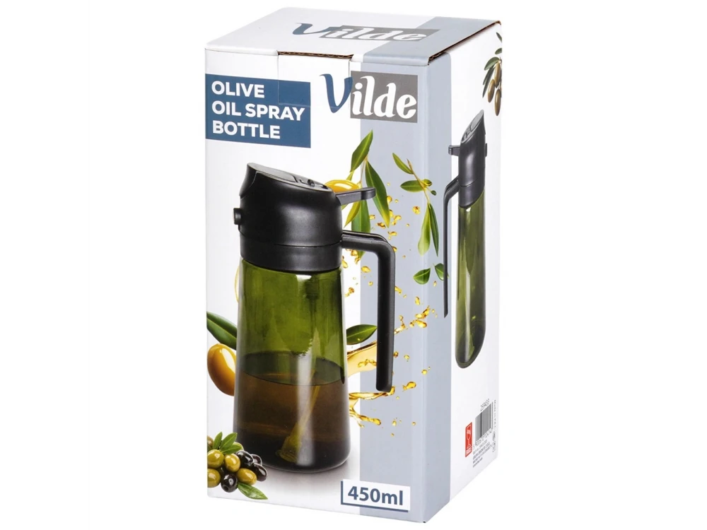 Vilde Oil Sprayer 450ml, Glass Oil Spray Bottle, Black / Dark Green
