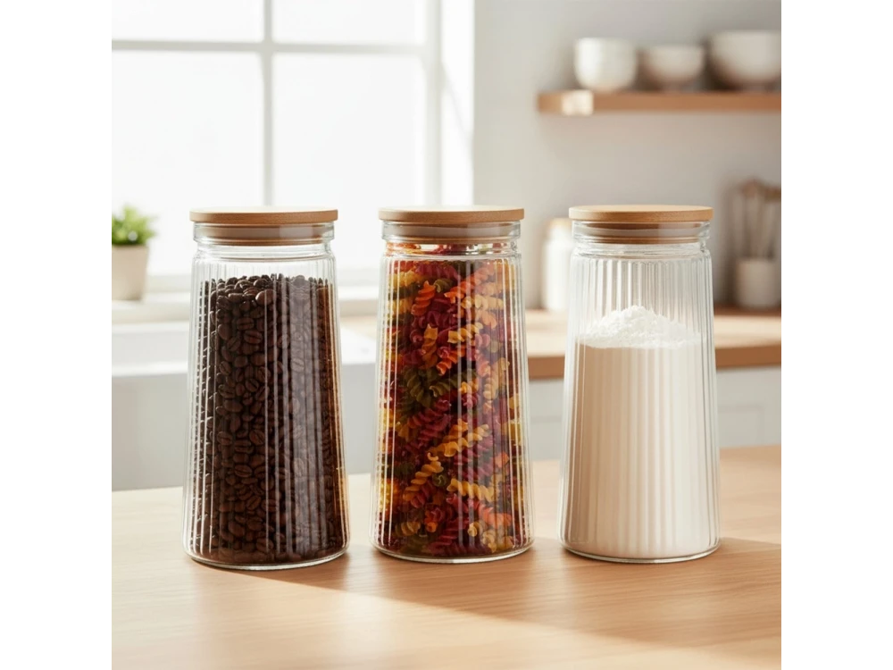 Vilde Premium 1400ml Borosilicate Glass Food Container with Bamboo Lid & Airtight Closure