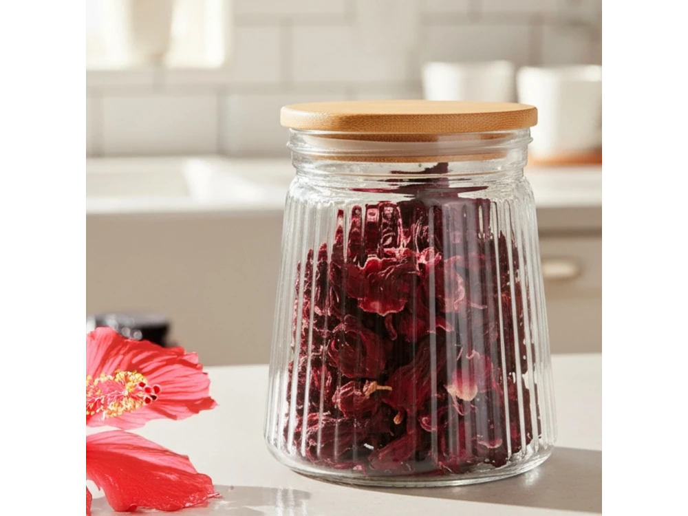 Vilde Premium 700ml Borosilicate Glass Food Container with Bamboo Lid & Airtight Closure