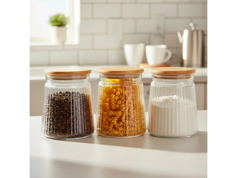 Vilde Premium 700ml Borosilicate Glass Food Container with Bamboo Lid & Airtight Closure